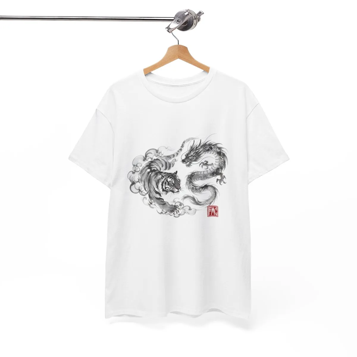 Tiger & Dragon | Modern Japanese Sumi-e / Ink Style Tshirt — image 4
