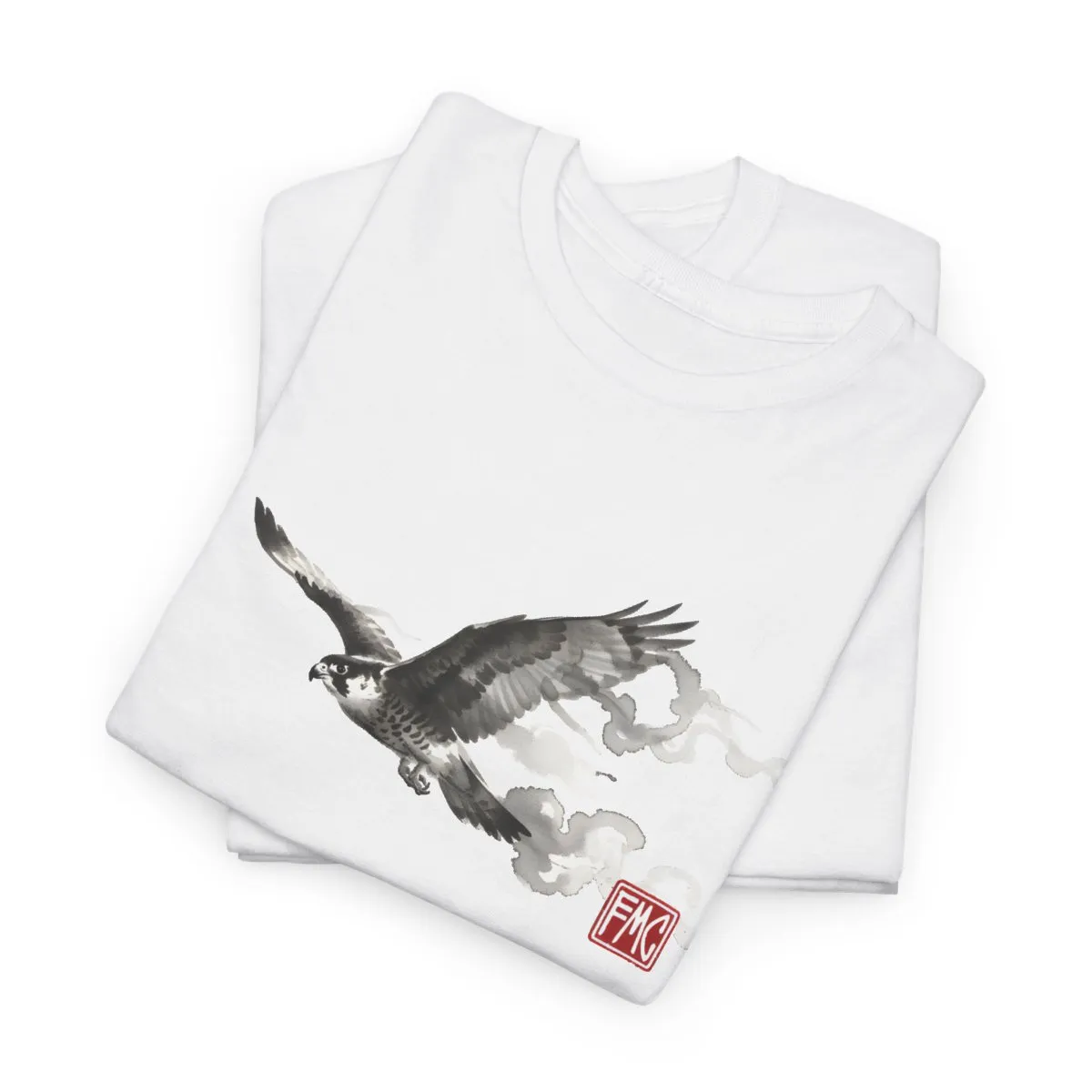 Rising Falcon | Modern Japanese Sumi-e Ink T-Shirt — image 3