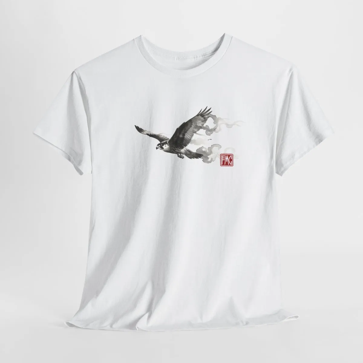 Rising Falcon | Modern Japanese Sumi-e Ink T-Shirt — image 4