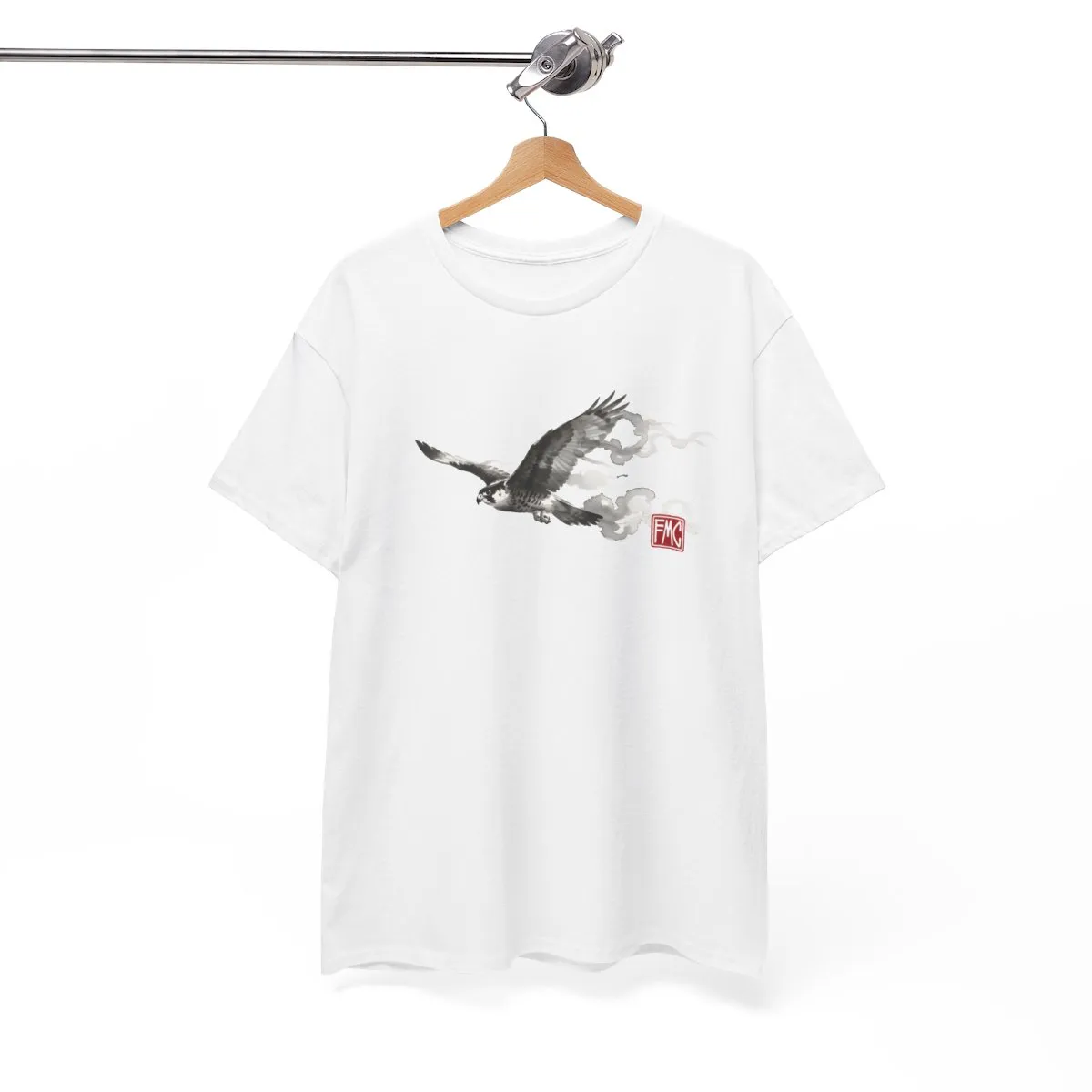 Rising Falcon | Modern Japanese Sumi-e Ink T-Shirt — image 5