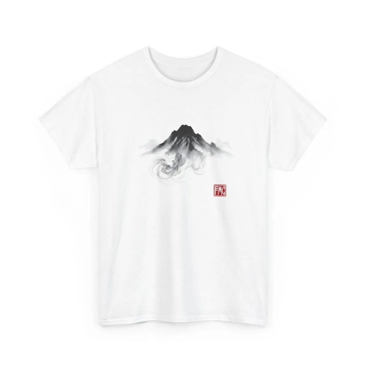 Zen Mountain | Modern Japanese Sumi-e Ink T-Shirt — image 1