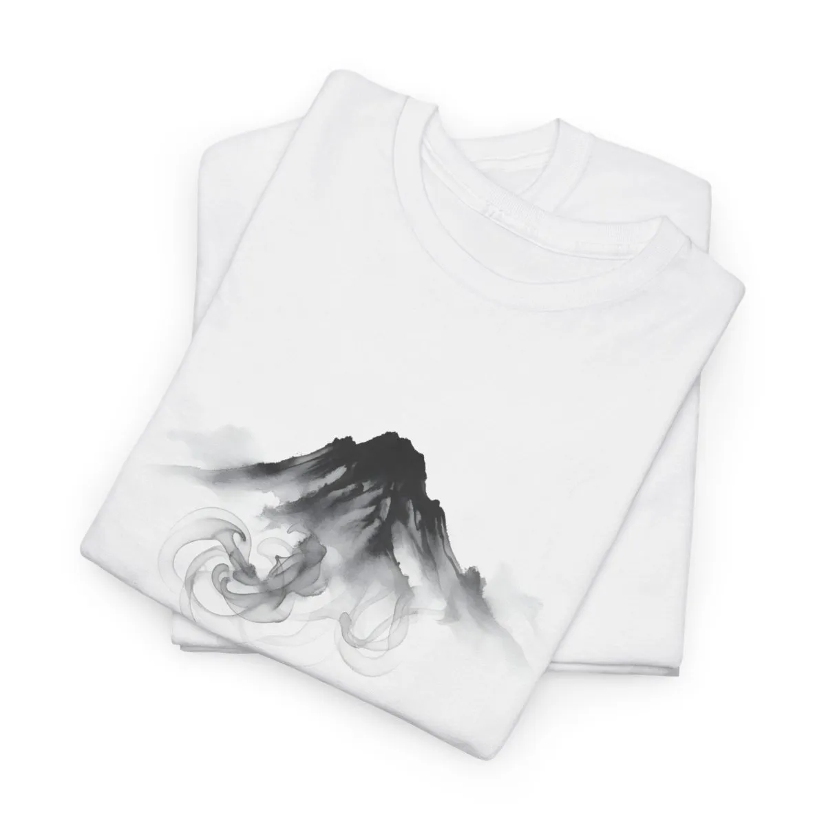Zen Mountain | Modern Japanese Sumi-e Ink T-Shirt — image 2