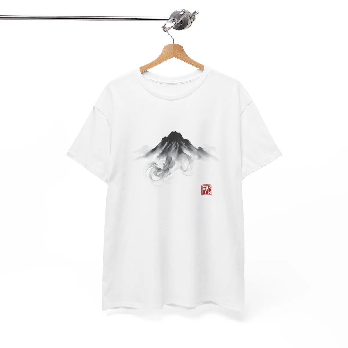 Zen Mountain | Modern Japanese Sumi-e Ink T-Shirt — image 4